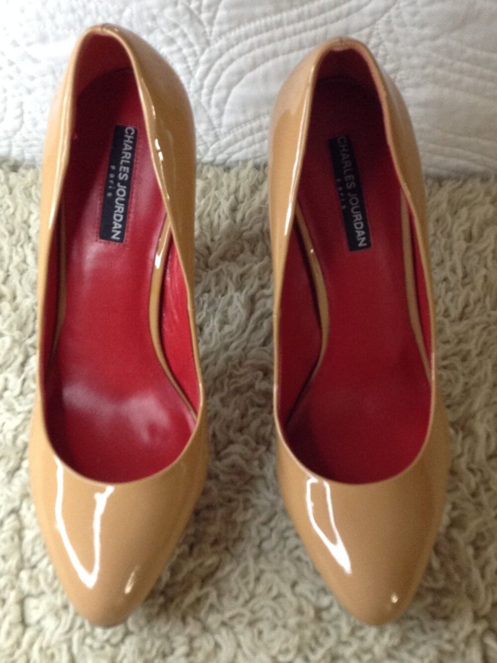 Charles Jourdan Paris Patent Leather 5", 9.5 Semi-block heel Quiet Lux Quality